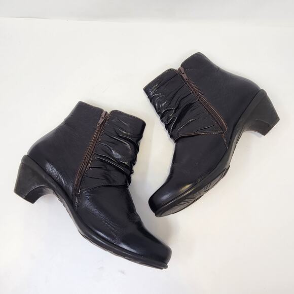 Naot Women Dark Brown Leather Ankle Boot Booties Size 38 US 7 Low Heel Comfort - Picture 8 of 9